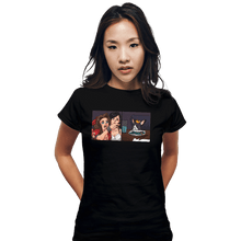 Load image into Gallery viewer, Shirts Fitted Shirts, Woman / Small / Black Aerith Yelling At A Cait Sith