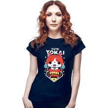 Load image into Gallery viewer, Shirts Fitted Shirts, Woman / Small / Navy Cute Yokai