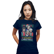 Load image into Gallery viewer, Shirts Fitted Shirts, Woman / Small / Navy Golden Christmas
