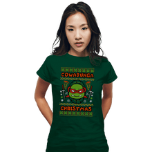 Load image into Gallery viewer, Shirts Fitted Shirts, Woman / Small / Irish Green Raphael Christmas