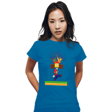 Load image into Gallery viewer, Shirts Fitted Shirts, Woman / Small / Sapphire Super Paint Splatter