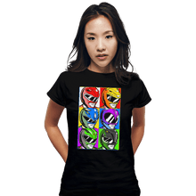 Load image into Gallery viewer, Shirts Fitted Shirts, Woman / Small / Black Pop Art Power Rangers