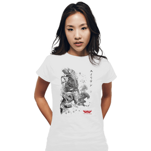 Shirts Fitted Shirts, Woman / Small / White Xenomorphs Invasion Sumi-e