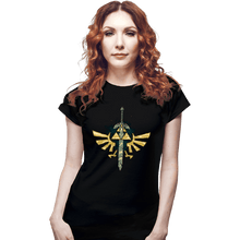 Load image into Gallery viewer, Daily_Deal_Shirts Fitted Shirts, Woman / Small / Black A Master Sword