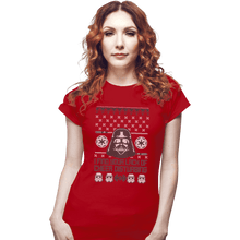 Load image into Gallery viewer, Shirts Fitted Shirts, Woman / Small / Red Vader Christmas
