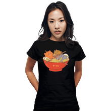 Load image into Gallery viewer, Shirts Fitted Shirts, Woman / Small / Black Ramen Cats
