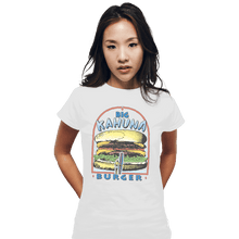 Load image into Gallery viewer, Shirts Fitted Shirts, Woman / Small / White Big Kahuna Burger