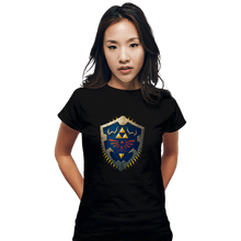 Load image into Gallery viewer, Shirts Fitted Shirts, Woman / Small / Black Hylian Shield