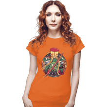 Load image into Gallery viewer, Daily_Deal_Shirts Fitted Shirts, Woman / Small / Orange Autumn Fighter