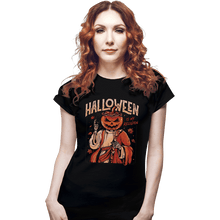 Load image into Gallery viewer, Shirts Fitted Shirts, Woman / Small / Black Halloween Is My Religion