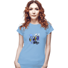 Load image into Gallery viewer, Shirts Fitted Shirts, Woman / Small / Powder Blue Skull Style