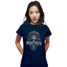 Load image into Gallery viewer, Shirts Fitted Shirts, Woman / Small / Navy Minas Tirith White Ale