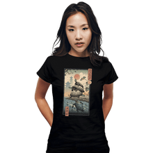 Load image into Gallery viewer, Shirts Fitted Shirts, Woman / Small / Black Kame Kame Ukiyo-e