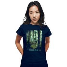 Load image into Gallery viewer, Shirts Fitted Shirts, Woman / Small / Navy Visit Endor