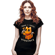Load image into Gallery viewer, Daily_Deal_Shirts Fitted Shirts, Woman / Small / Black Today I Choose Violence