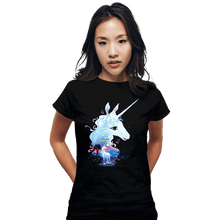 Load image into Gallery viewer, Daily_Deal_Shirts Fitted Shirts, Woman / Small / Black The Last Unicorn