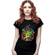 Load image into Gallery viewer, Shirts Fitted Shirts, Woman / Small / Black Rainbow Dragon