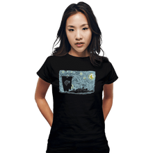 Load image into Gallery viewer, Shirts Fitted Shirts, Woman / Small / Black Starry DireWolf