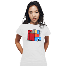 Load image into Gallery viewer, Shirts Fitted Shirts, Woman / Small / White Solving The Cube