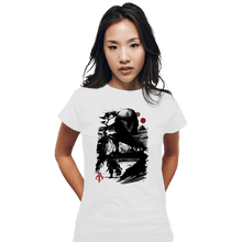 Load image into Gallery viewer, Daily_Deal_Shirts Fitted Shirts, Woman / Small / White The Bounty Hunter In The desert Sumi-e