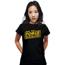 Load image into Gallery viewer, Daily_Deal_Shirts Fitted Shirts, Woman / Small / Black Mass Times Acceleration