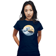 Load image into Gallery viewer, Daily_Deal_Shirts Fitted Shirts, Woman / Small / Navy The Great Wave of the Ringwraiths