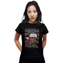 Load image into Gallery viewer, Shirts Fitted Shirts, Woman / Small / Black Christmas Spirit