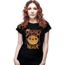 Load image into Gallery viewer, Shirts Fitted Shirts, Woman / Small / Black Sarcastic Cat