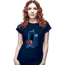 Load image into Gallery viewer, Shirts Fitted Shirts, Woman / Small / Navy Back To 8 Bits