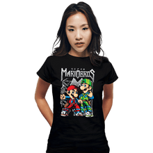 Load image into Gallery viewer, Daily_Deal_Shirts Fitted Shirts, Woman / Small / Black Super Metal Bros