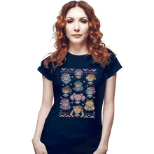 Load image into Gallery viewer, Shirts Fitted Shirts, Woman / Small / Navy A Senshi Family Christmas