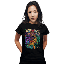 Load image into Gallery viewer, Daily_Deal_Shirts Fitted Shirts, Woman / Small / Black Metroid Tribute