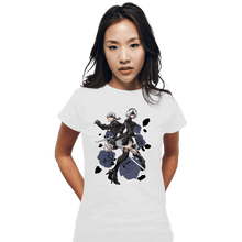 Load image into Gallery viewer, Daily_Deal_Shirts Fitted Shirts, Woman / Small / White Android Hunter