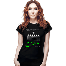 Load image into Gallery viewer, Daily_Deal_Shirts Fitted Shirts, Woman / Small / Black Star Invaders