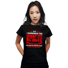 Load image into Gallery viewer, Daily_Deal_Shirts Fitted Shirts, Woman / Small / Black I Survived The Kumite
