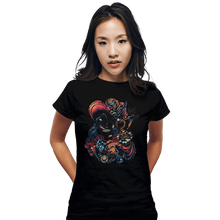 Load image into Gallery viewer, Daily_Deal_Shirts Fitted Shirts, Woman / Small / Black Colorful Captain