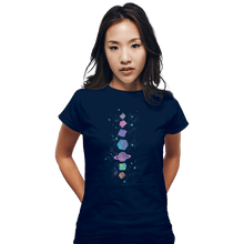 Load image into Gallery viewer, Shirts Fitted Shirts, Woman / Small / Navy Space Dice