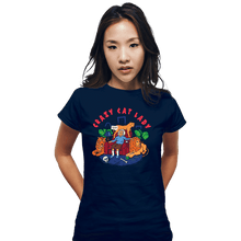 Load image into Gallery viewer, Secret_Shirts Fitted Shirts, Woman / Small / Navy Crazy Cat Lady