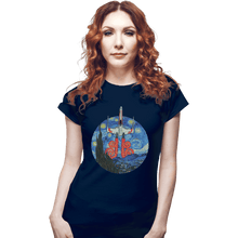 Load image into Gallery viewer, Shirts Fitted Shirts, Woman / Small / Navy Starry Fighter
