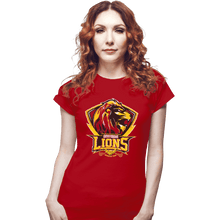 Load image into Gallery viewer, Shirts Fitted Shirts, Woman / Small / Red Gryffindors Lions

