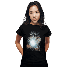 Load image into Gallery viewer, Shirts Fitted Shirts, Woman / Small / Black Great Wave of Power