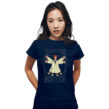 Load image into Gallery viewer, Daily_Deal_Shirts Fitted Shirts, Woman / Small / Navy Vitruvian Puppet