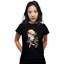 Load image into Gallery viewer, Daily_Deal_Shirts Fitted Shirts, Woman / Small / Black Chainsaw Holo