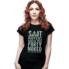 Load image into Gallery viewer, Shirts Fitted Shirts, Woman / Small / Black Shit Happens