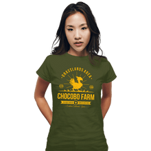 Load image into Gallery viewer, Shirts Fitted Shirts, Woman / Small / Military Green Chocobo Farm