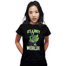 Load image into Gallery viewer, Daily_Deal_Shirts Fitted Shirts, Woman / Small / Black Cute But Dirty