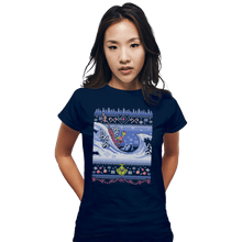 Load image into Gallery viewer, Shirts Fitted Shirts, Woman / Small / Navy Cuddly As A Cactus