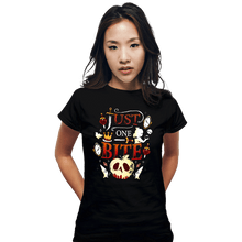 Load image into Gallery viewer, Daily_Deal_Shirts Fitted Shirts, Woman / Small / Black Just One Bite