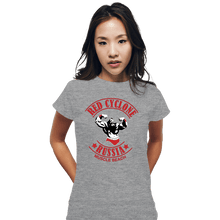 Load image into Gallery viewer, Shirts Fitted Shirts, Woman / Small / Sports Grey Red Cyclone Muscle Beach