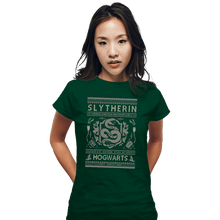 Load image into Gallery viewer, Shirts Fitted Shirts, Woman / Small / Irish Green Slytherin Sweater
